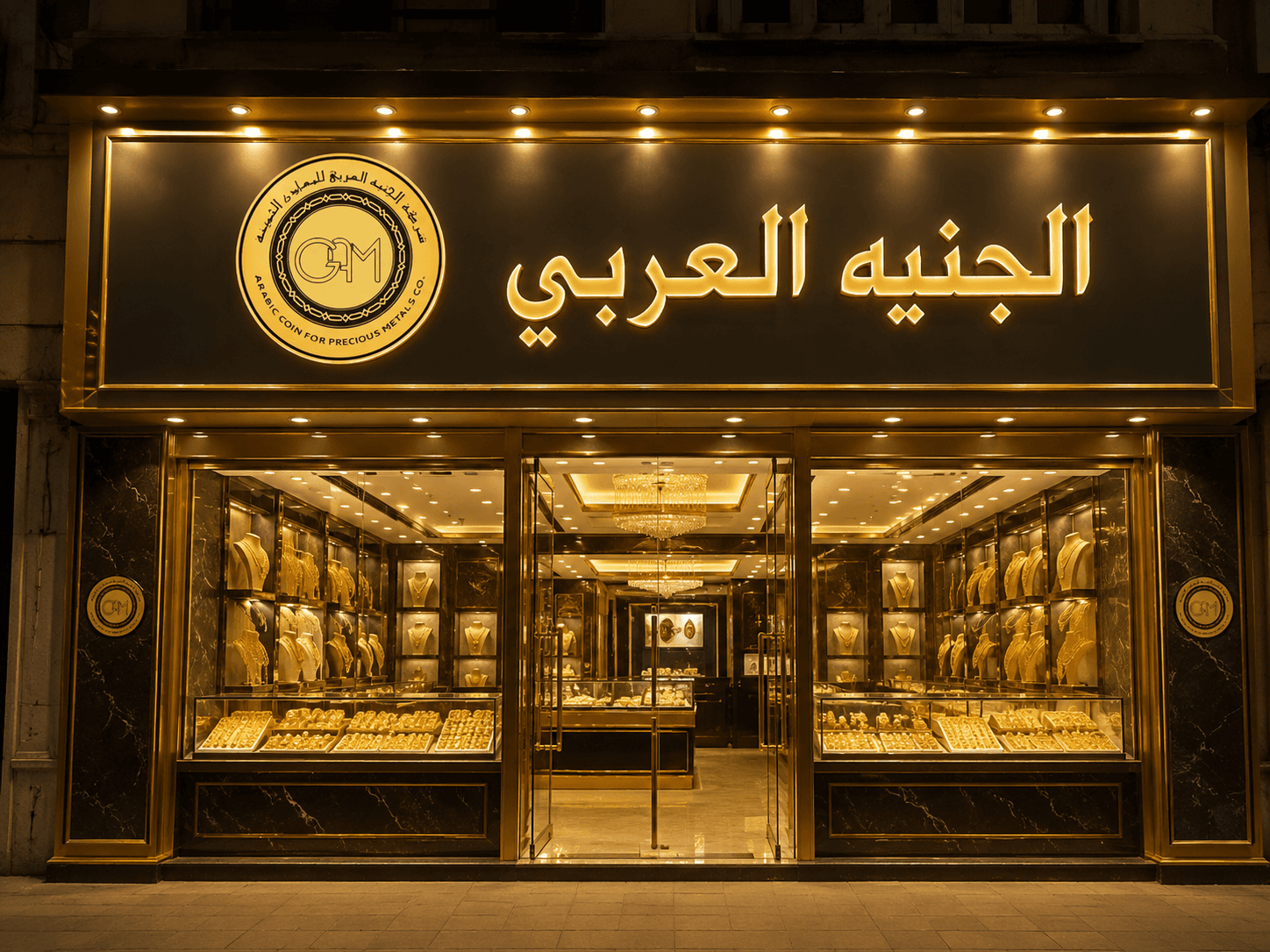 واجهة شركة الجنية العربي للمعادن الثمينة